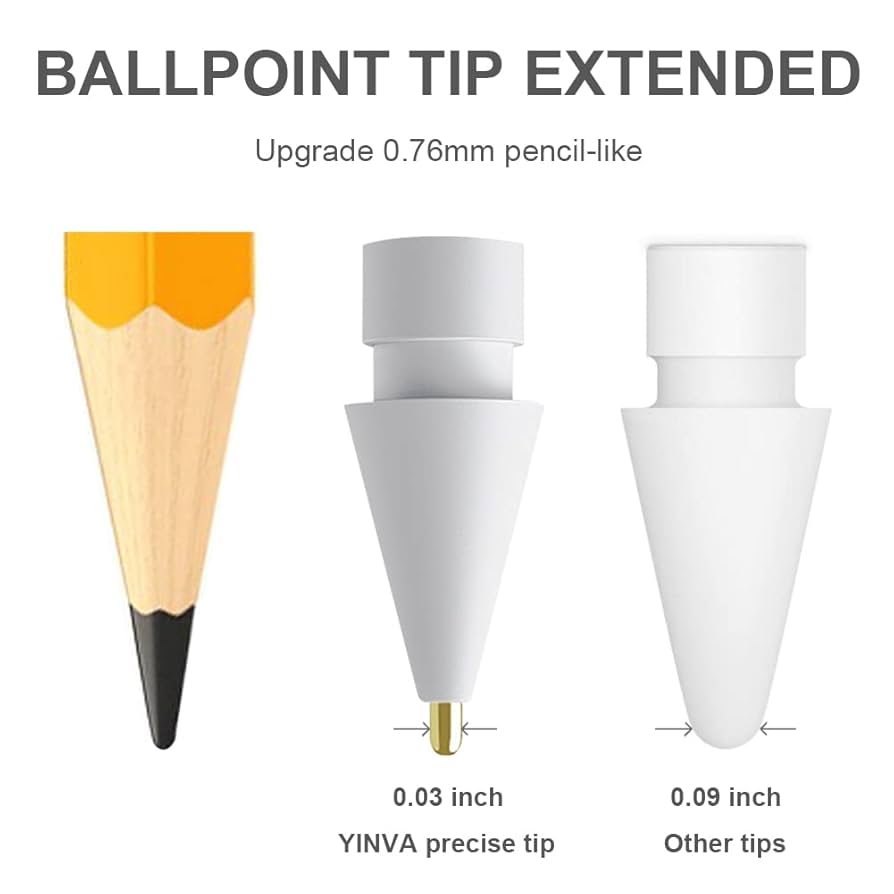 Amazon.com: YINVA 3 Pack Pencil Tips for Apple Pencil Tip, 3